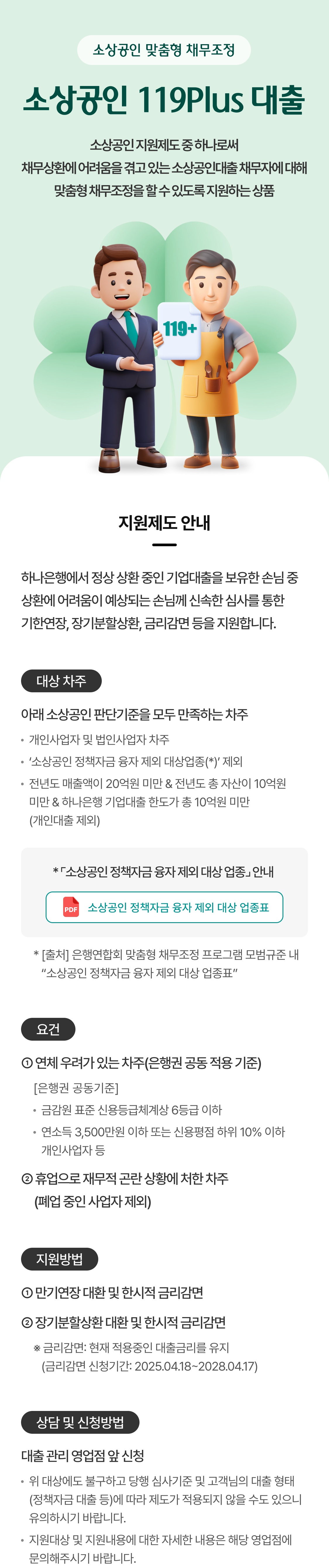 소상공인 119Plus 대출 내용