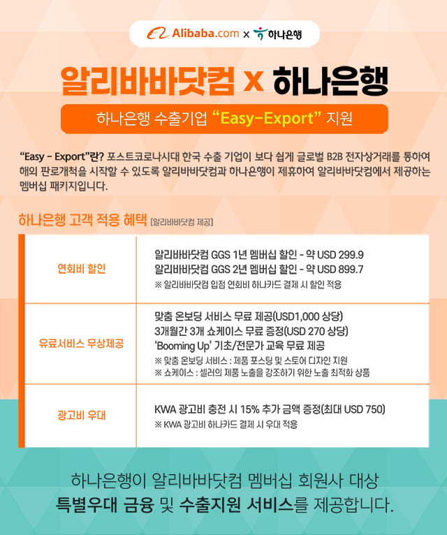 알리바바닷컴 멤버십 회원 특별 우대 서비스 안내